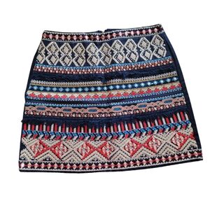 Lamorena mini skirt tapestry embroidery 100% cotton size 38 or medium